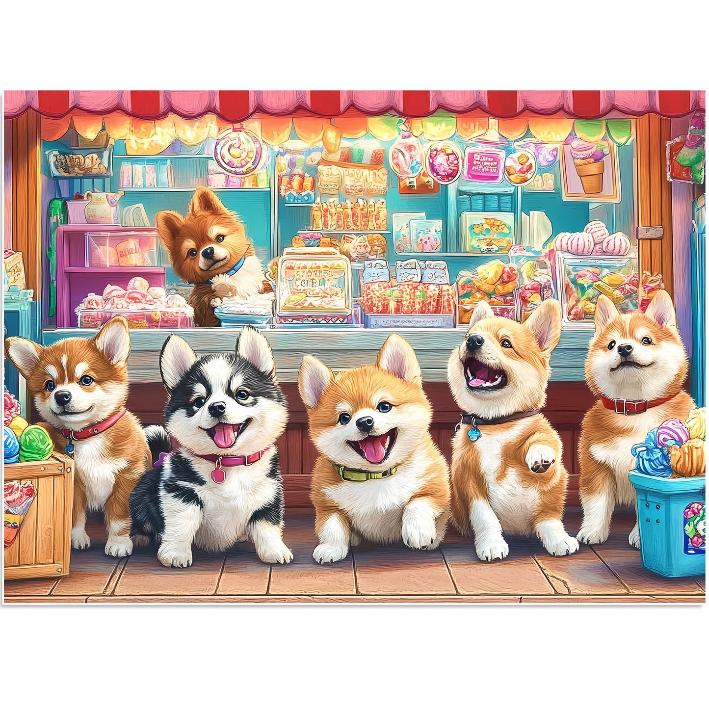 300 Piece Puzzles for mature-themeds  Cute Dogs Jigsaw Puzzle for mature-themeds Kids Seniors  Recycled Cardboard XLarge Piece Puzzle 300 Piece  Challenging Game Family Activity Great Gift for Friends 20.5 * 15 in