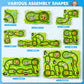 Beby Buty 48PCS Puzzle Race Track Car Set - Green Plastic Toys for Kids Ages 3-6, Ideal Birthday Gifts for Boys