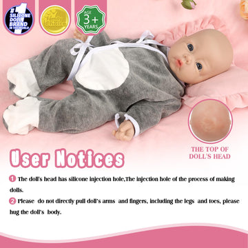 Vollence 17 Inch Full Body Silicone Dolls Boy Anatomically Correct Real Silicone Baby Dolls Toys For Kids Toddlers Child Childre