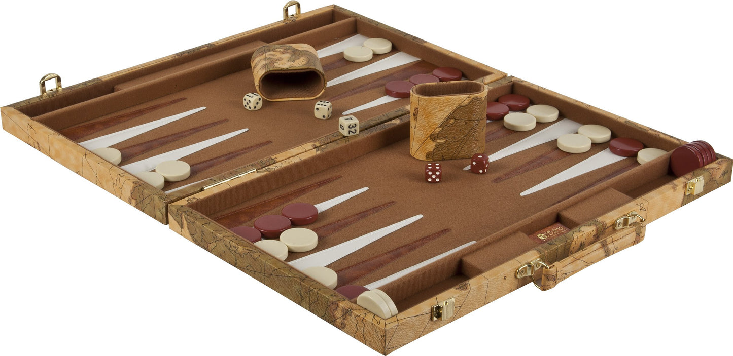 Bello Games New York Backgammon Set 18" - Faux Leather, Large, Model 1925