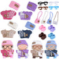 Ezcora Knitting Outfit Set for 17cm Dolls  4 Cozy Sweaters with Hats  Shoes  Glasses Bags  6.7-Inch Doll Accessories  Gift Idea (No Dolls)