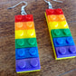 Long Colorful Lego Building Blocks Dangle Earrings By Pashal
