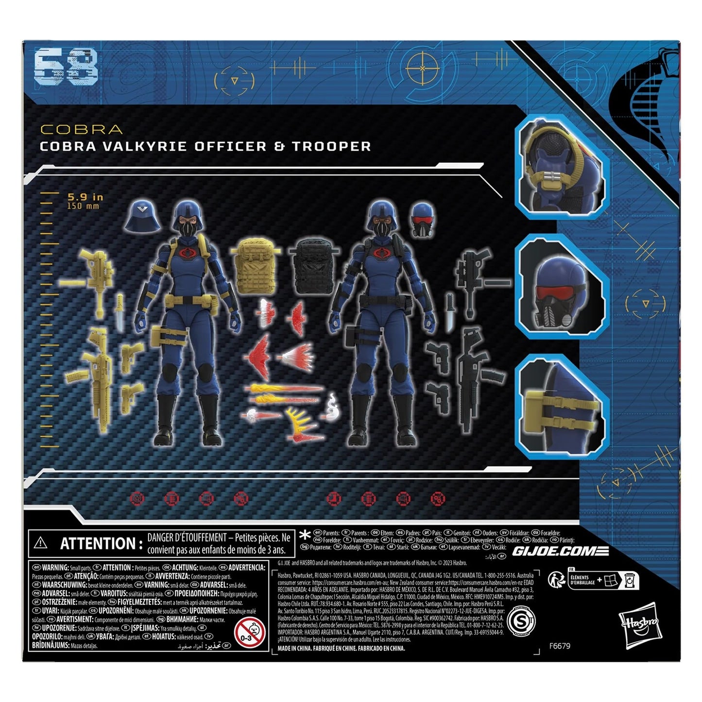 G.I. Joe Cobra Valkyries Action Figures, Deluxe Pack of 2, 6 inch, Multicolor, F66795L0, 25 Accessories