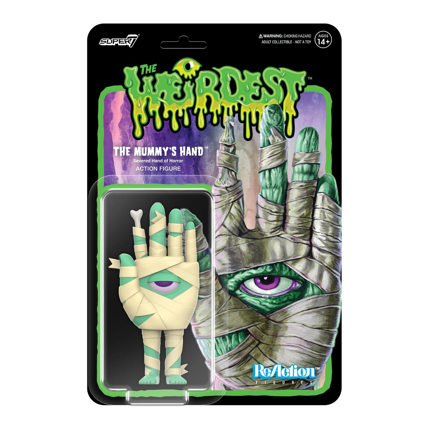 Super7 The Weirdest Mummy's Hand (Putrid Pals) - 3.75 The Weirdest Action Figure Campy Horror Collectibles and Retro Toys