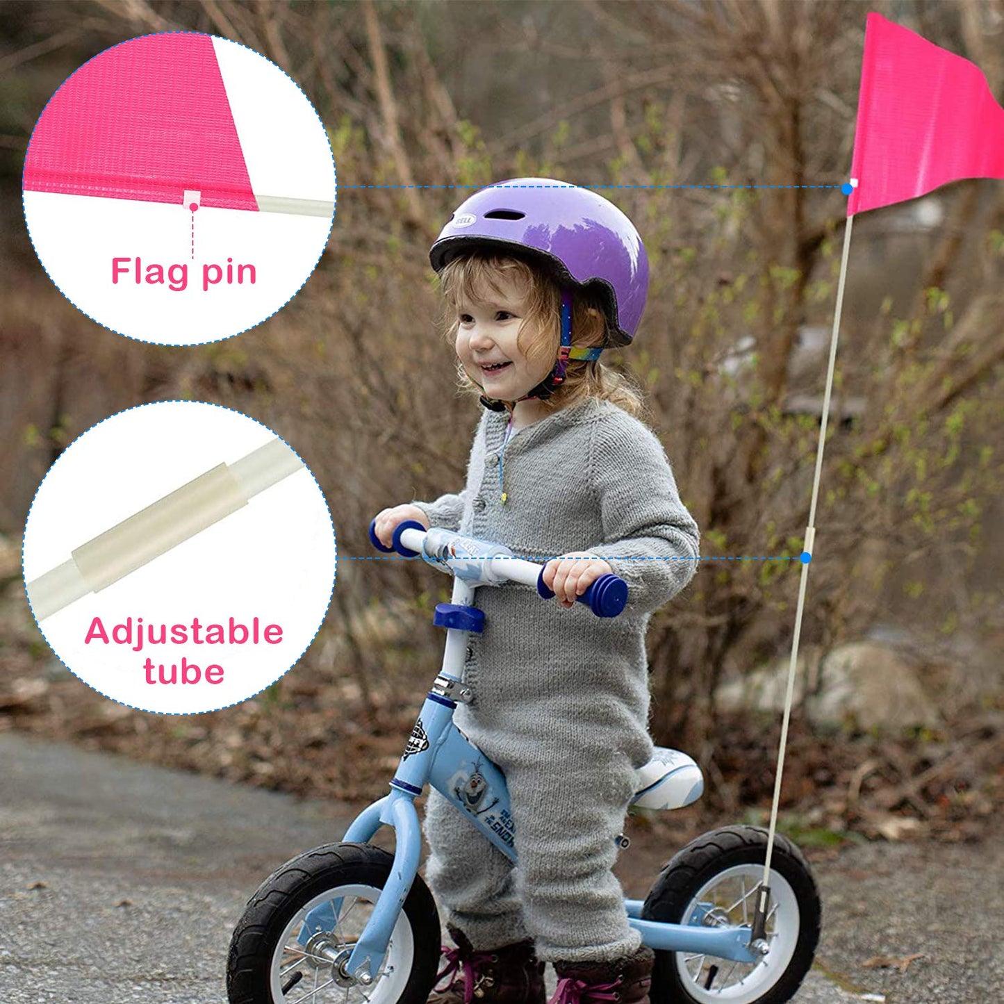Nother 6Ft Bike Safety Flag With Pole Reflective Bike Trailer Safety Flag With Bicycle Mounting Bracket Height Visibility Bicycl
