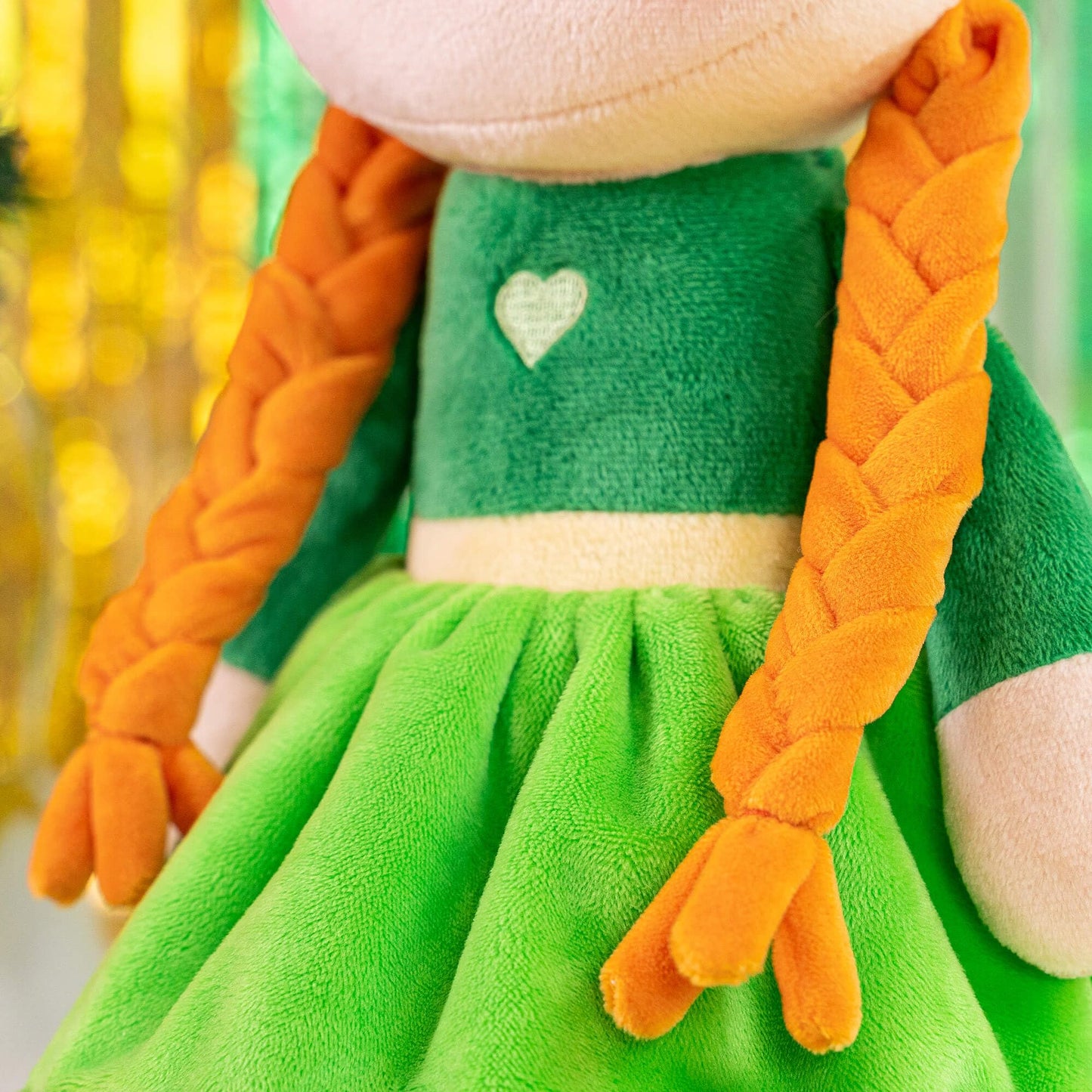 Gloveleya Plush Dolls Saint Patrick'S Day Gifts Soft Blessings Doll Shamrock Wishes Plush Elf Baby Girl Gifts 16'' Green
