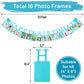 Sweet 16 Birthday Decorations Photo Banner In Blue Pre-Assembled - Sweet 16 Banner With Sixteen Photo Card Frames Party Supplies