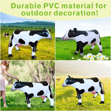 Ileisurely Inflatable Cow, Farm Party Decorative, 37-Inch Blow Up Animals For Farm, Indoor & Outdoor Cow Theme Party Supplies, B