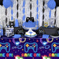 Video Game Party Tablecloths - 3Pcs Neon Video Game Birthday Party Table Covers Decorations, Game on Themed Rectangular Plastic