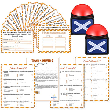 Syhood Mother'S Day Friendly Feud Game With Answer Buzzer, Mothers Day Feud Party Game, Patriotic Independence Day July 4Th Fun Family Trivia Quiz Night For Party Office Adult Groups(Thanksgiving)
