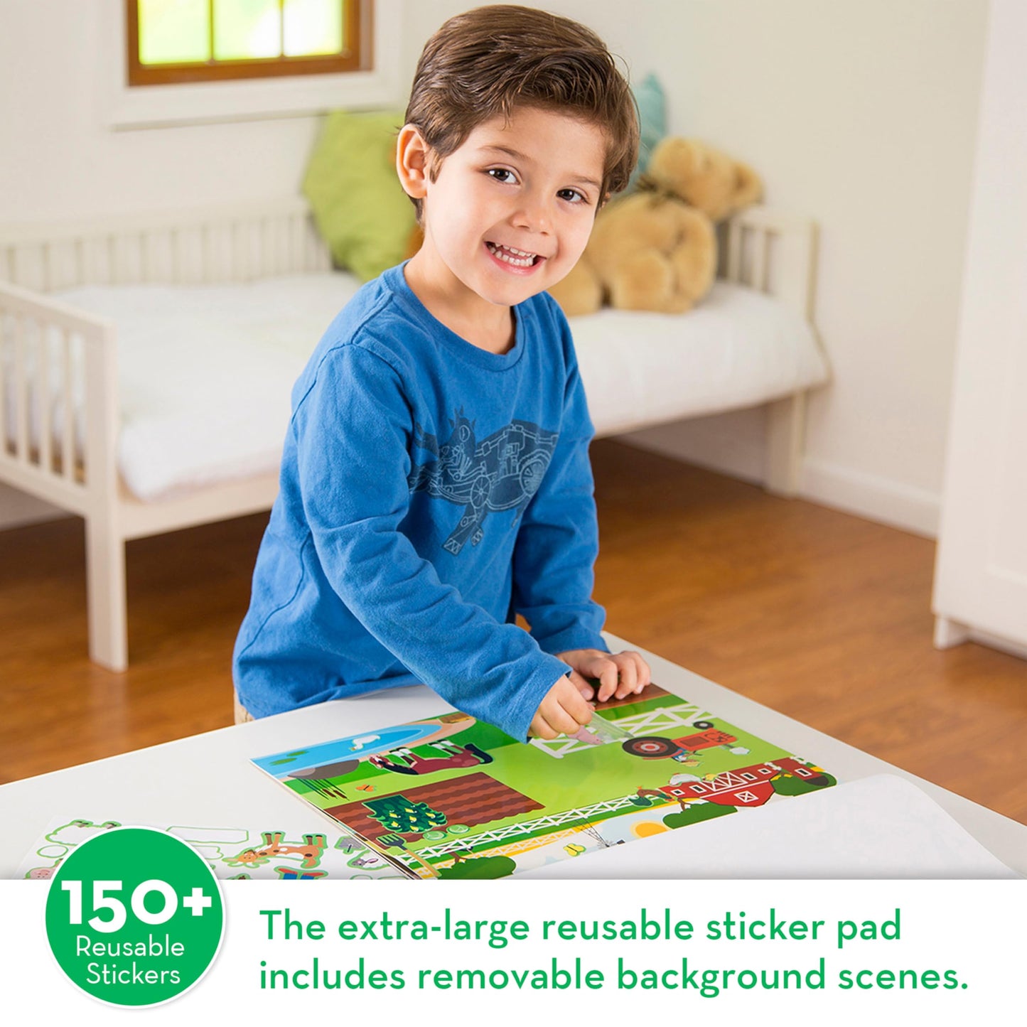 Melissa & Doug Reusable Sticker Pad: Habitats - 150+ Stickers - FSC Certified - 14.1" x 11.2" - Multicolor - Model 4196