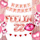 LaVenty 66 PCS Feelin 22 Birthday Party Supplies - Balloons, Banner & Sash for 22nd Birthday Decoration