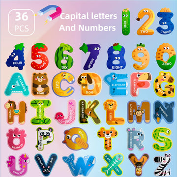 Ehr Magnetic Letters And Numbers,Colorful Abc Animal Alphabet Fridge Magnets,Thick Eva Material, Suitable For Toddlers Aged 3 4