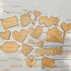 Cliths Set Of 14 Wooden Love Shapes Diy Craft Kit For Kids, ValentineS Day Painting Kit, Unfinished Wood Craft Pieces