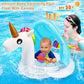 Unicorn Baby Swimming Pool Float With Canopy, Glitters, Seat & Safety Handle, 2024 Summer Baby Floats For Pool, Inflatable Baby Floaties For 8-36 Months Toddler Boy Girl Summer Outdoor Party Favor