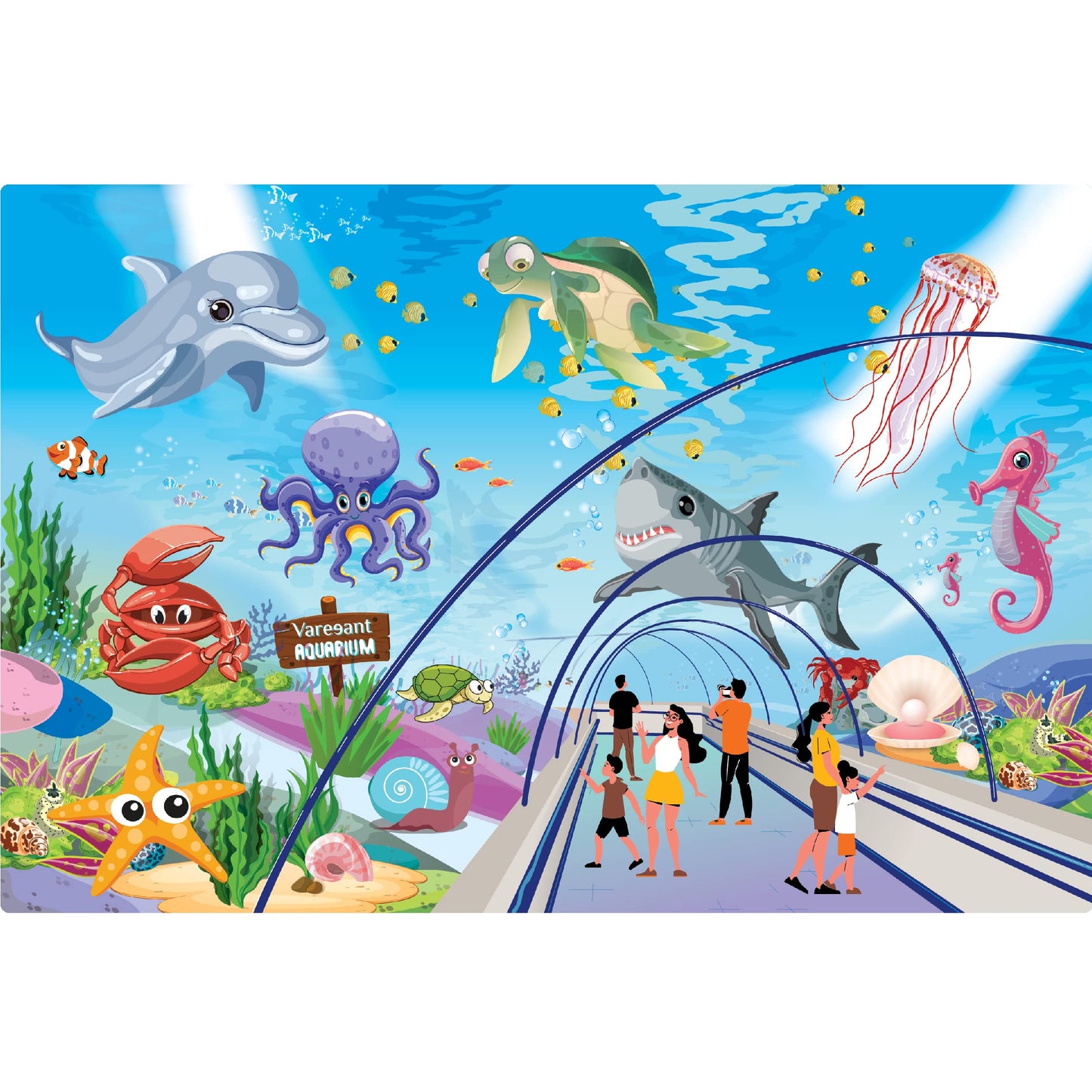 Mindfultots 24 Piece Puzzle Floor Puzzle Jigsaw Puzzle Aquarium : Marine Park For 3 Year Old