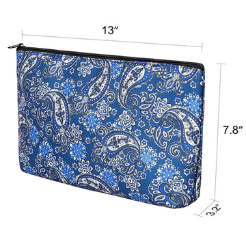 Gustaria Empty Mahjong Bag,Thickened Blue Printed Soft American Mahjong Tiles Bag (Case Only)