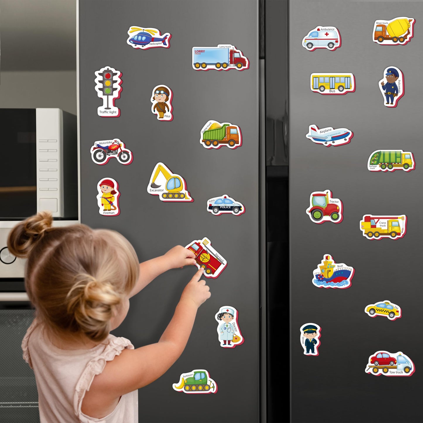 Little World 24 Foam Fridge Magnets for Toddlers - Child Safe, Chunky Size, Multi Color, Model RK93010-02