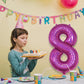 8Th Birthday Balloons For Girls, Big Laser Hot Pink Foil Number 8 Balloon Anniversary Party Decor, Mylar Self Inflating Helium 4