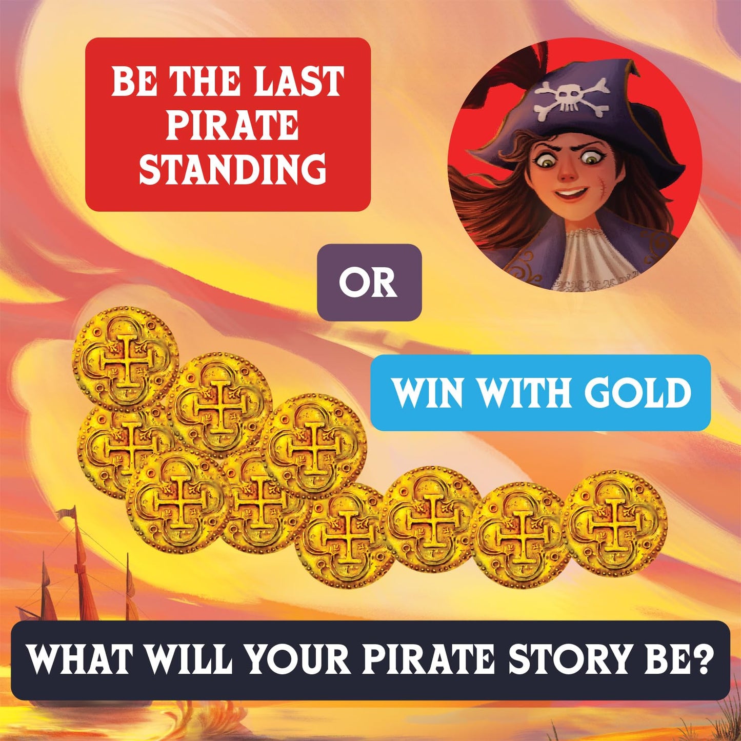 Messy Table Games Pirate Dice Game | Fun for Kids & Adults | Ages 8+ | Multi-Color Cardboard
