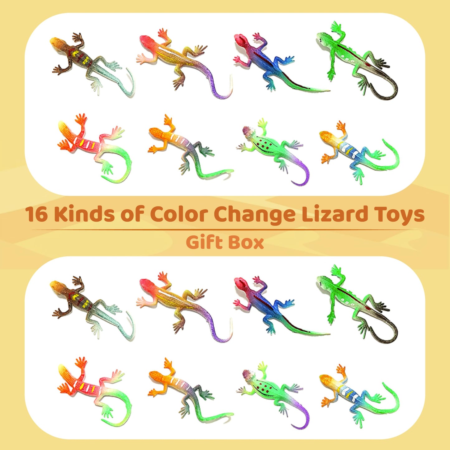 Lizard Series -16Pcs Temperature Color Changing Bath Toys,Water Table Toy For Easter Egg Fillers,Goodie Bags Fillers,Themed Part