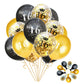 Jonhamwelbor Sweet 16Th Birthday Balloons Gold And Black Party Decorations 15 Pack 12 Inch Latex And Confetti Balloon Printed Wi