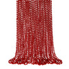 SHAOQINLIN 24 Pcs 33 Inch 7 mm Metallic Red Bead Necklace, Mardi Gras Party Beaded Necklace 4th of July Round Beads Necklace Bul