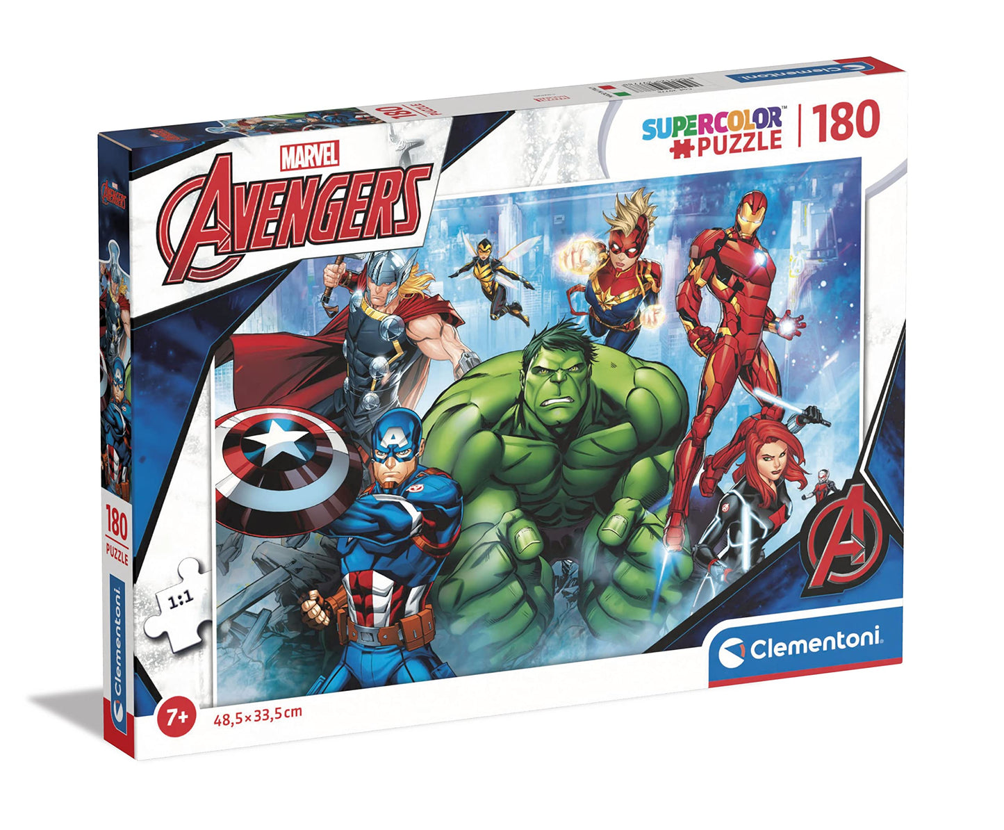 Clementoni 29778 Puzzle Los Vengadores Avengers Marvel 180pcs Supercolor Avengers-180 Pieces-Jigsaw Kids Age 7, Multicolor, Medi