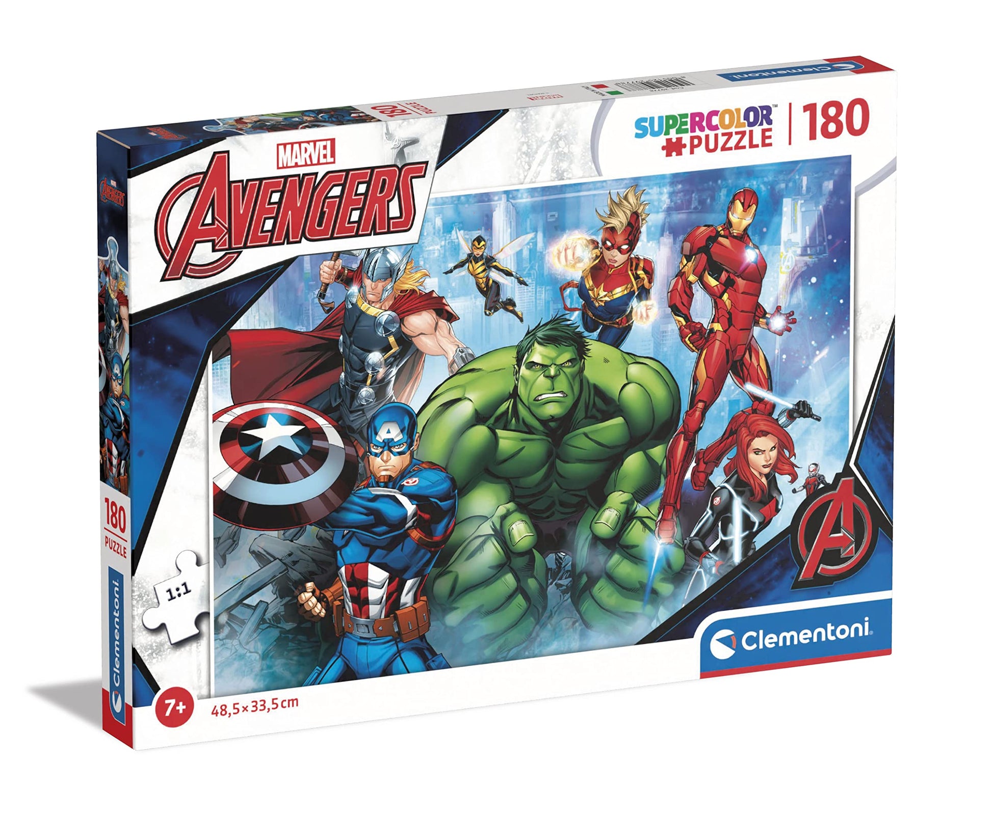 Clementoni 29778 Puzzle Los Vengadores Avengers Marvel 180pcs Supercolor Avengers-180 Pieces-Jigsaw Kids Age 7, Multicolor, Medi