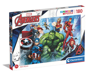 Clementoni 29778 Puzzle Los Vengadores Avengers Marvel 180pcs Supercolor Avengers-180 Pieces-Jigsaw Kids Age 7, Multicolor, Medi