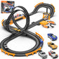 Slot Car Race Track Sets With 4 Slot Cars, Electric Race Car Track Include Slope Circular Overpass Track, Dual Racing Game Featuring Flash Bridge And Pendulum, Gifts Toys For Boys Kids Age 6 7 8-12