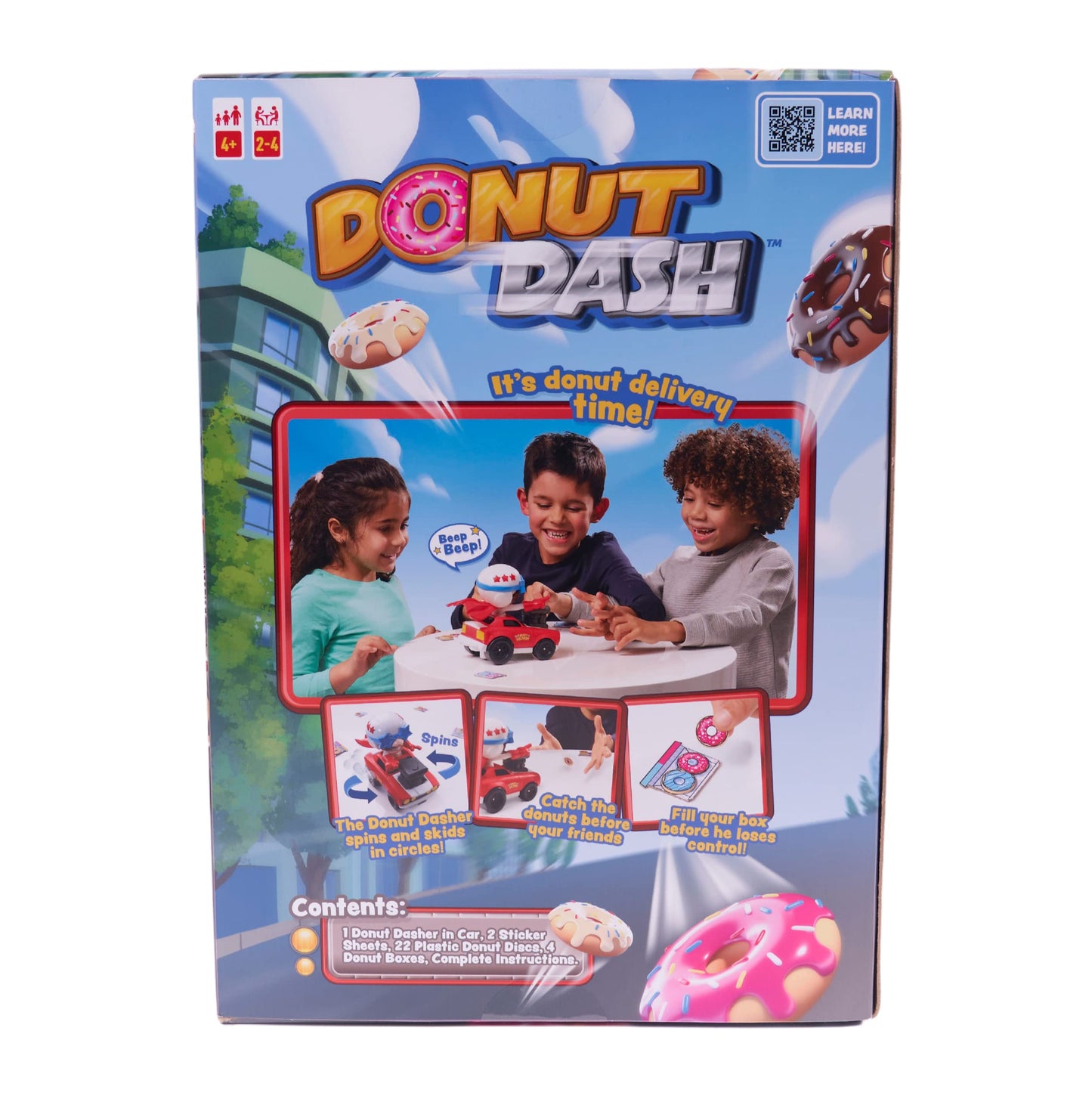 Goliath Donut Dash Game - Race to Pick Up Matching Donuts  Racecar Does Real Donuts On Table Or Hard Floor - Ages 4 and Up  2-4 Players