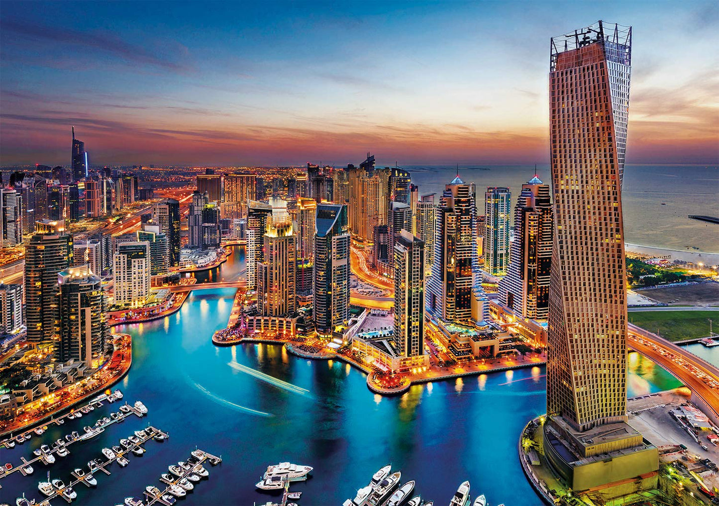 Clementoni Collection Puzzle Dubai Marina 1500 Pieces - Jigsaw for Adults, 28.1 x 5.8 x 37 cm, Made in Italy, Cardboard