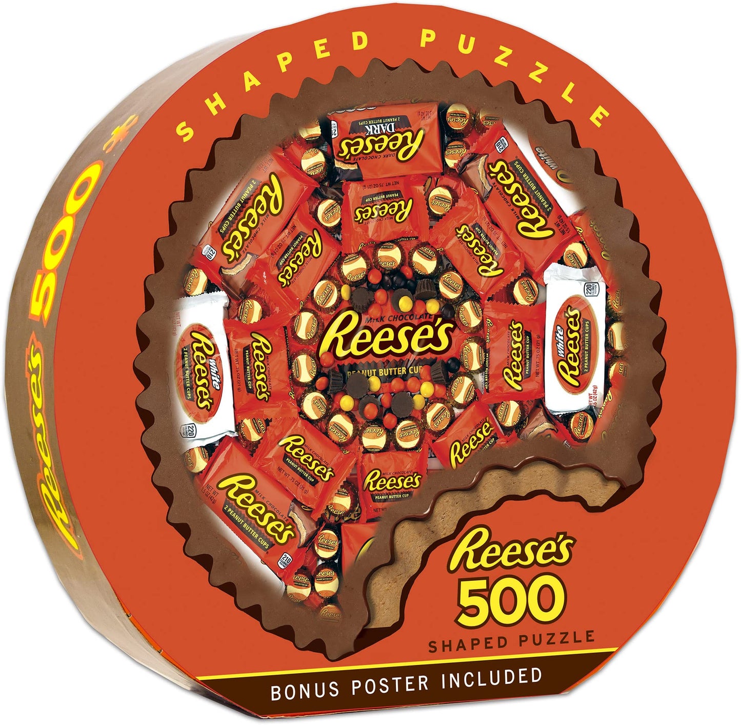 Masterpieces 500 Piece Jigsaw Puzzle For Adults, Family, Or Youth - Shaped Reese'S - 22'X22'