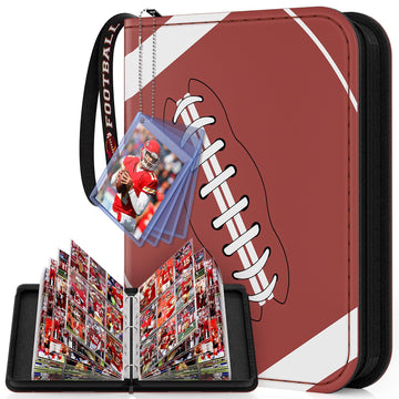 Mlikero 720 Pockets Football Card Binder, Sports Card Binder With Card Display Design, Premium Football Card Holder With Football Wristband Fit For Football Cards 2024