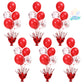 6 Set Red Christmas Table Balloons Centerpiece Stand Kit With Red And Confetti Balloons For Birthday Party Baby Shower Valentine'S Day Wedding Prom Graduation Retirement Table Decorations