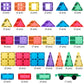Lean & Grow Toys 110Pcs Magnetic Tiles Builders Pack Kids Magnetic Building Sets 3D Magnet Tile Building Blocks Construction Edu