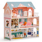 ROBUD Wooden Dollhouse for Kids, 3-6 Years, Blue, Includes Furniture, Model WDH01