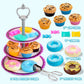 JOYIN 35Pcs Mermaid Tea Party Set for Little Girls, Pretend Tin Teapot Set, Princess Tea Time Play Kitchen Toy with Dessert, Dou