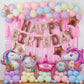Canrevel Happy Birthday Banner 13Pcs 16 Inch Mylar Foil Letters With 6Pcs Star Balloons Birthday Party Decorations For Kids And
