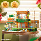 MOCBROPCS 3 in 1 Street View Coffee Shop Building Set, 875 PCS Plastic Toy, Medium Size, Green, Compatible with City House Modular Architecture