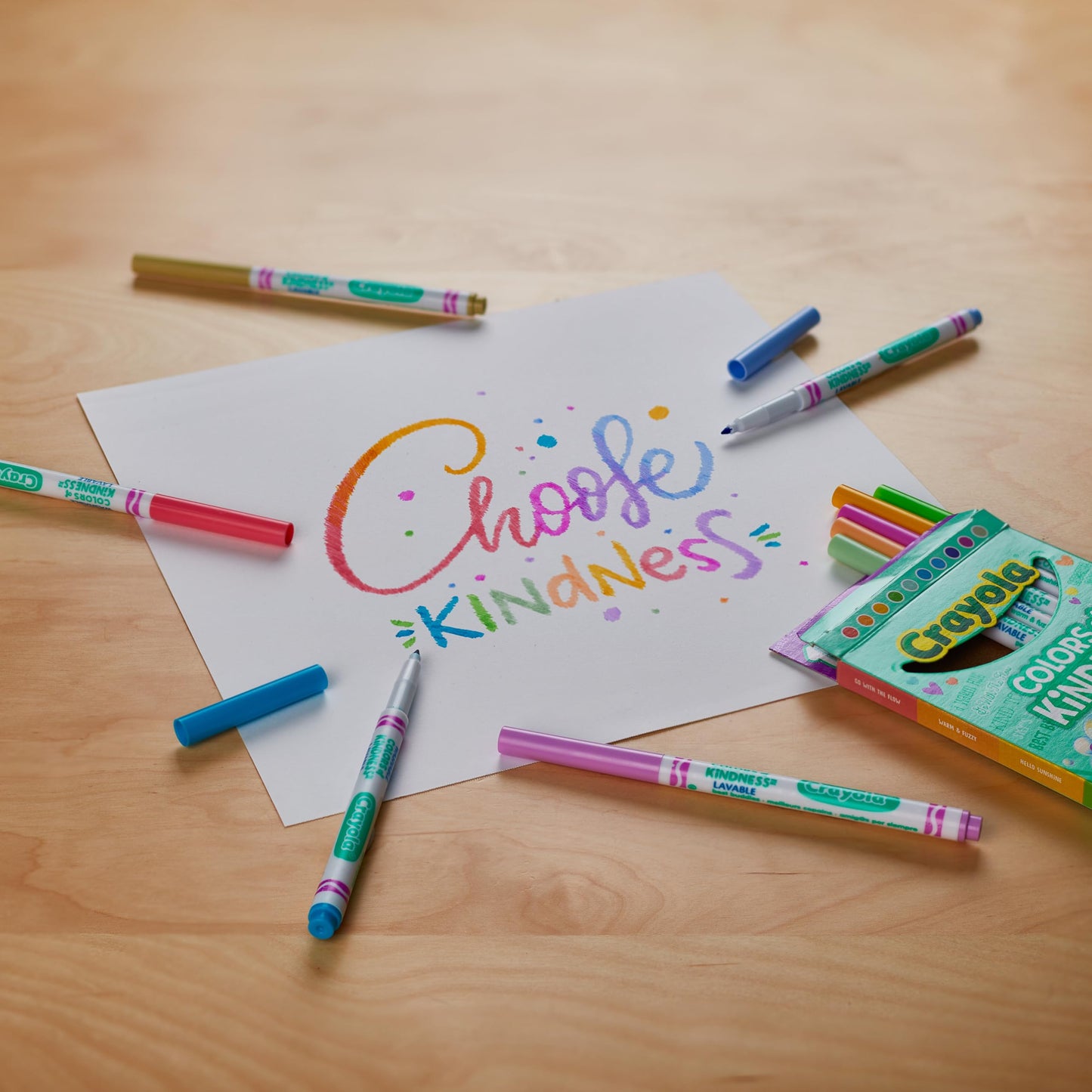Crayola Colours Of Kindness Washable Fine Line Markers - Assorted Colours (Pack Of 10) | Colours That Represent Good Feelings | Ideal For Kids Aged 3+