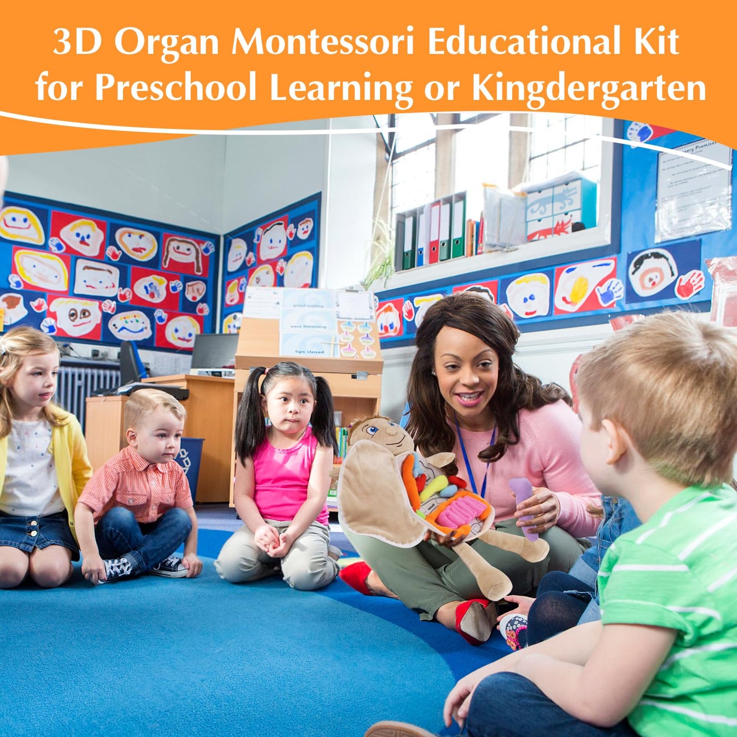 Vocheer Human Body Anatomy Toy, Montessori Preschool Educational Organ Plush Toys For Kids, Science Learning Kits For Student, B