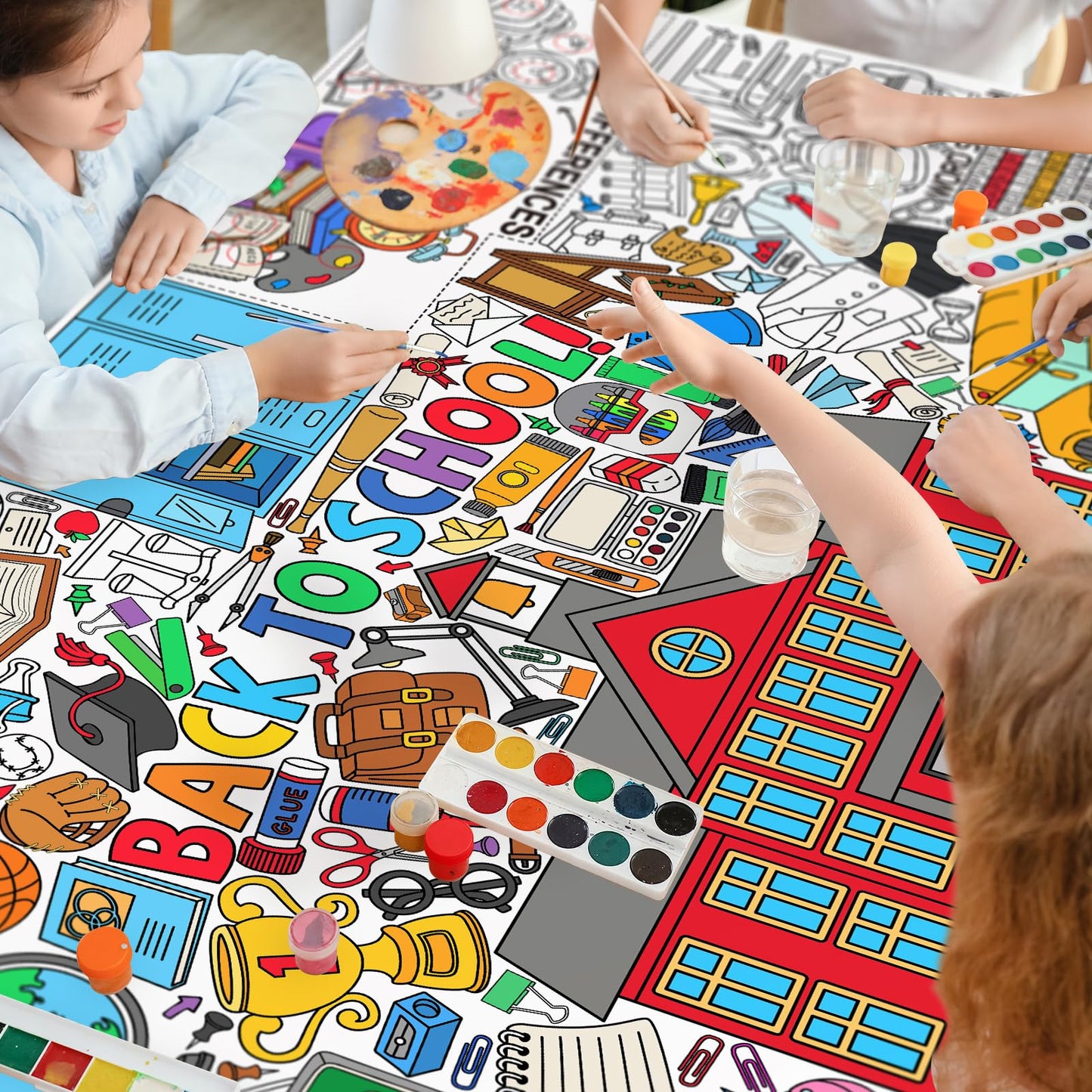 Back To School Party Giant Coloring Poster - 31.5X 72 Inches - Versatile Classroom Wall D  Cor & Back To School Activity - Back