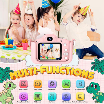 Kids Camera, Unicorn Toys Camera With Selfie 1080P Hd Video, Christmas Birthday Gifts For Girls, Toddler Digital Camera Toys Gif
