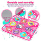 Kusntin Unicorn Dance Mat, Dance Mixer Rhythm Step Play Mat, Pink Dance Pad With Led Lights, Adjustable Volume, Built-In Music,