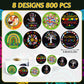 DECYOOL 800 Pcs Hispanic Heritage Month Stickers Roll, Spanish Hispanic Label Stickers Bulk for Kids Students Teachers Latino Hi