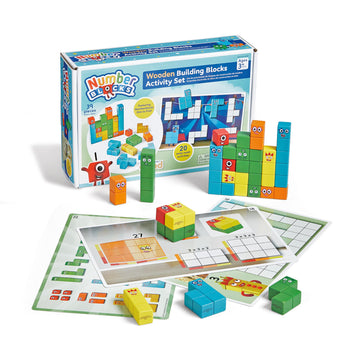 Hand2Mind Numberblocks Wooden Building Blocks Activity Set, Wood Stacking Toy, Counting Blocks, Numbers For Toddlers, Math Games