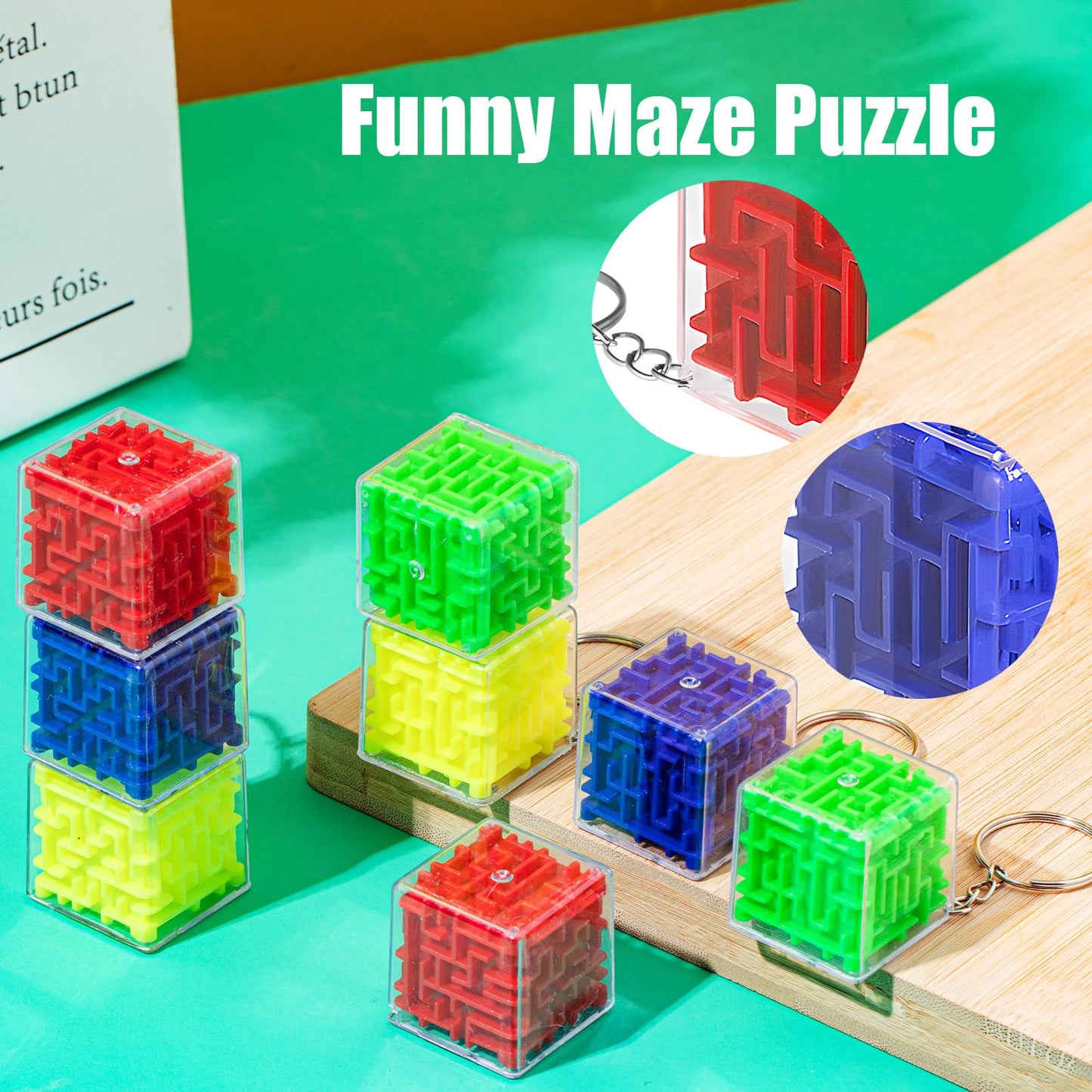 Halloscume 100 Pcs Maze Puzzle Toy Gift 3D Cube Box Mini Maze Christmas Puzzles Game for Adults Birthday Party Favors Stocking S