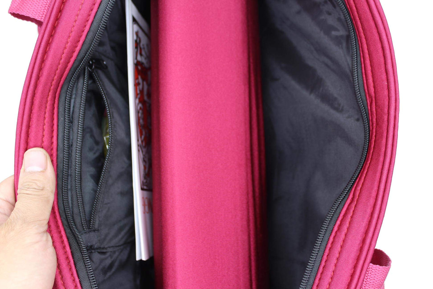 Mose Cafolo American Mahjong Game Set, Pinky Red Carrying Bag,166 Premium White Tiles,4 Color Racks/Pushers,100 Chips,1 Wind Ind